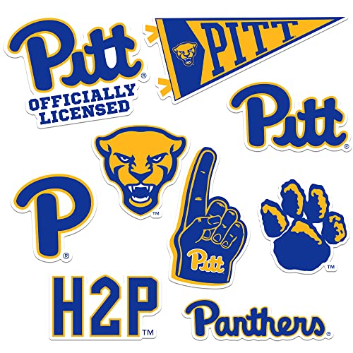 Image of University of Pittsburgh 8ct Vinyl Sticker Pack - Large Waterproof Pitt Panthers Decals for Laptops, Water Bottles, Tablets, Scrapbooks, Vehicles & More - Officially Licensed Designs
