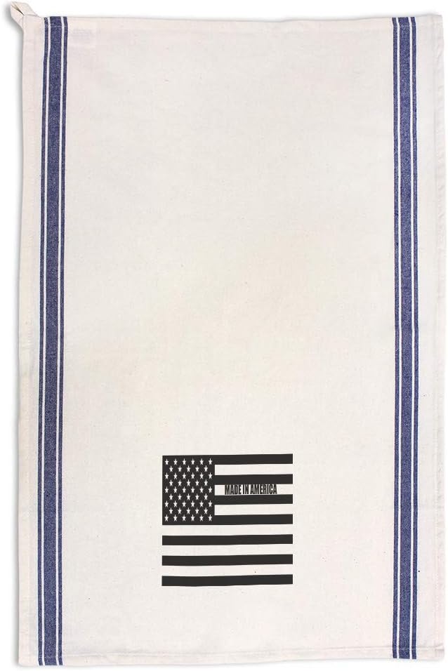 Custom Decor Kitchen Towels Made in America USA Black Flag Patriotic Countries Flags Cleaning Supplies Dish Towels Red Stripe Design Only
