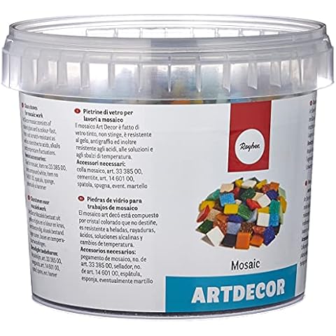 RAYHER Multi-Colour Mosaic Tiles Bucket, 1 kg Cover