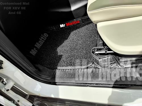 Image of Mr Mattie 10D Car Foot Mat for Ford Ecosport (2017-22) | Premium Leather | Luxurious & Elegant Look | Waterproof and Washable | Custom Fitted Car Floor Mat - Black