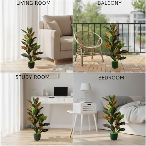 Image of Kayra Decor 2 Feet Artificial Croton Plant with Pot for Home Decor