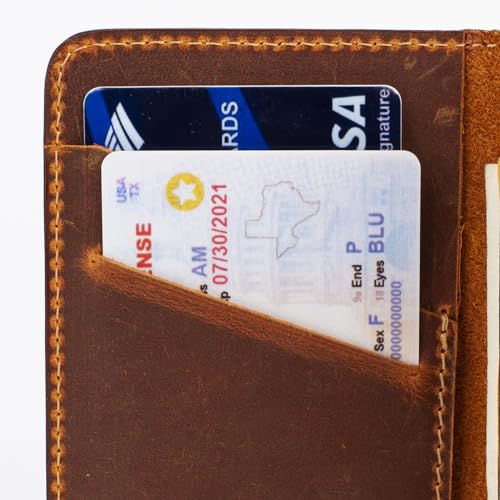 Handmade Slim Wallet for Men and Card Holder, Minimalist Wallet for Men, Card Holder Wallet, Front Pocket Wallets for Men, Credit Card Holder, Business Card Holder (Orange Camel)3