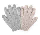 Exfoliating Bath Gloves Shower Exfoliation Nylon Mesh Gloves Bath Spa Exfoliating Scrubber, Bathing Glove Mitt Scrubs Away Dead Skin Cells and Improve Blood Circulation 2 Pairs by KRRAMEL