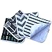 Burp Cloths for Babies, Grey Wave Black Stripes Arrows Set, 20” by 10”, 3 Layers, Cotton and Absorbent Fleece, 4 Pack