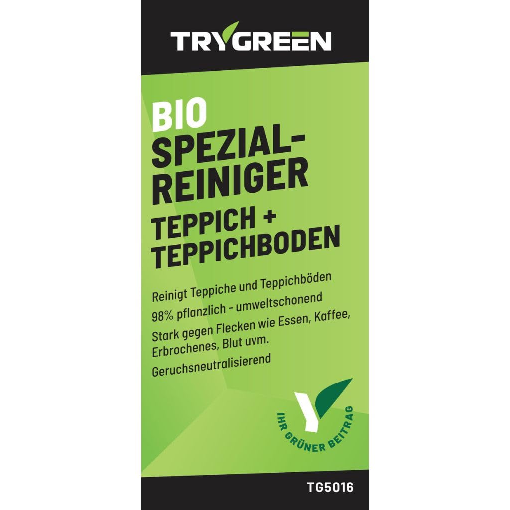 Teppichreiniger & Fleckenentferner Bio Spezialreiniger Teppich + Teppichboden - 98% pflanzenbasiert, ungefährlich für Mensch & Tier, Geruchsentferner (Flasche)