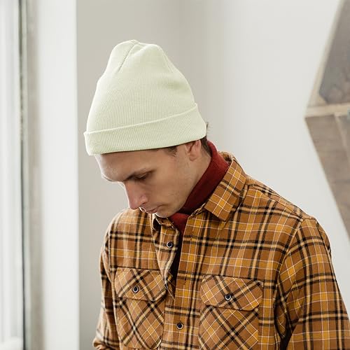 Image of ZOORON 1&2 Packs Beanie for Men Women Men's Beanie Hat Acrylic Knit Cuff Beanie Cap Slouchy Knit Skull Cap Warm Winter hat