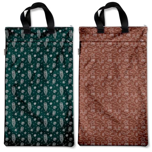 Image of Mama Koala Diaper Pods, Portable Washable Reusable Baby Cloth Diapers Bags, 2pcs Medium Size for Travel Beach Laundry Pool Gym Yoga (W008L)