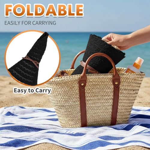 Sombrero femenino de playa Black con amplio ala miniatura 3