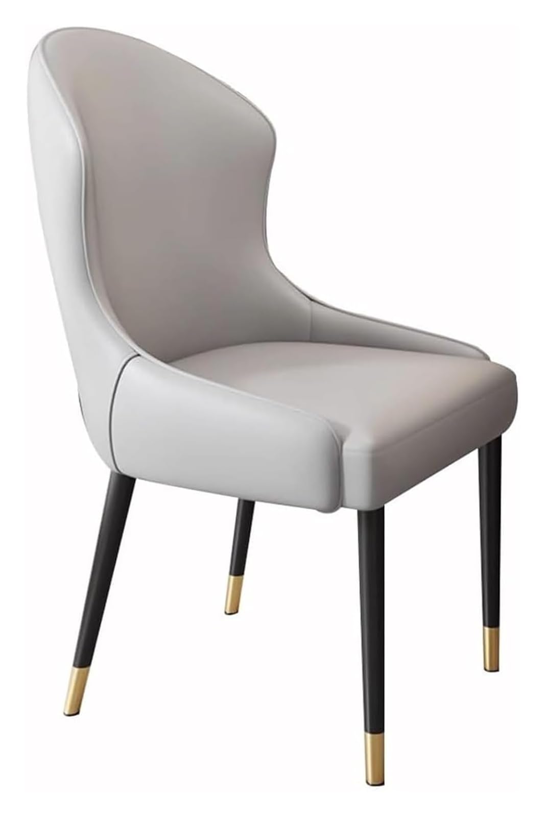 Chaise de salle à manger confortable en cuir artificiel gris et marron