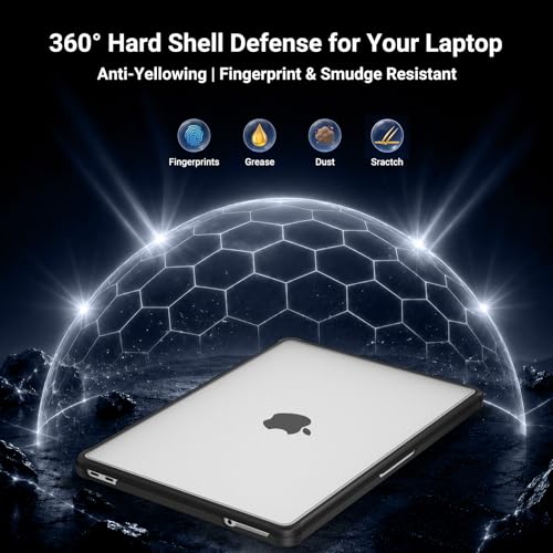 Image of Saco MacBook Neo 13 Inch Case 2026 Release Model A3404 with A18 Pro Chip, Matte Hard Shell Case with Reinforced Corners, Matte Screen Protector & Transparent Keyboard Cover, Matte Clear