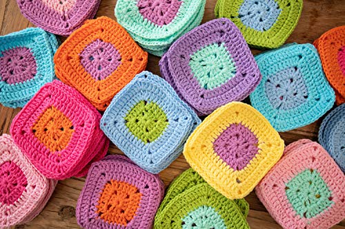 Studio Sam Pure Cotton Yarn Set for Knitting and Crochet. Pack of 10 Skeins, Total 1850 Yards. Great for Baby Blankets and Clothes. Boho Brights Collection.