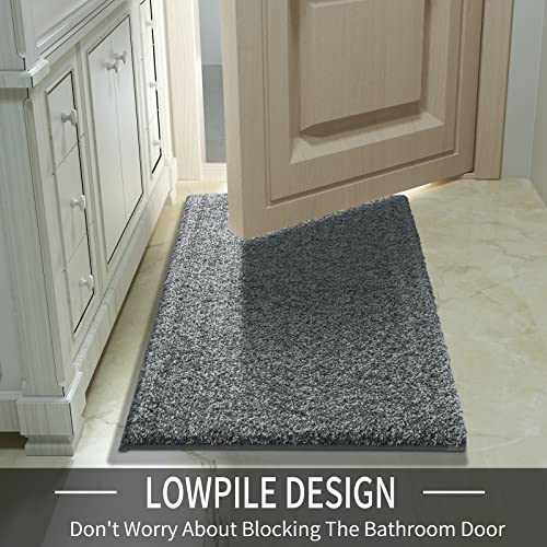 Yimobra Bathroom Rugs Mat, Extra Soft Comfortable Bath Rugs, Non-Slip, Water Absorbent And Thick Bathroom Floor Mats, Machine Washine, Shaggy Rugs For Shower Bathtubs, 48 X 32 Inch, Gray #TOP4