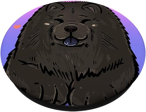 Miniatura 2 de PopSockets - Agarre y soporte para teléfonos y tabletas, diseño de cachorro, color negro, Negro