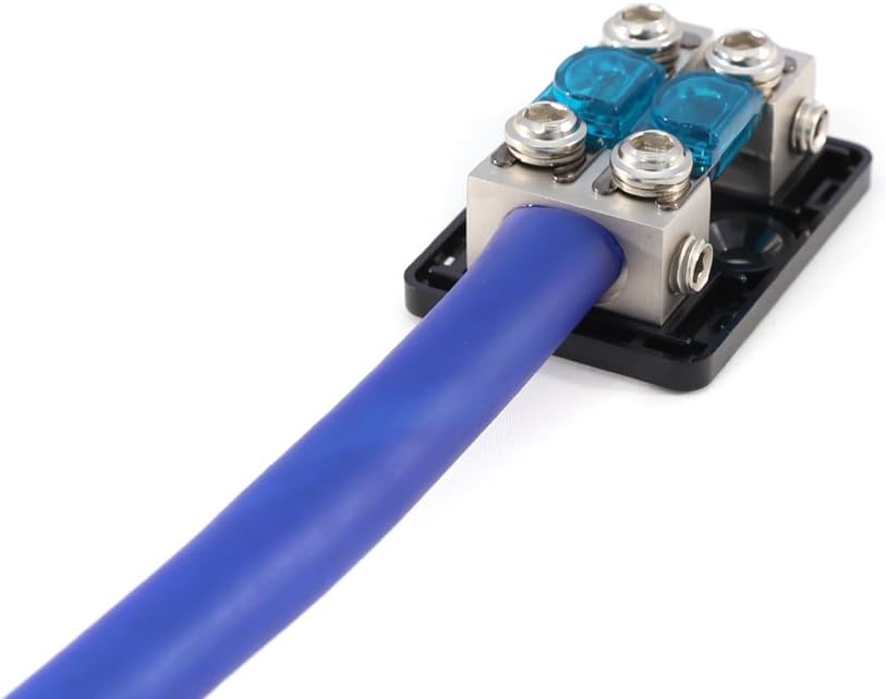 KnuKonceptz Bassik 2 Way Mini ANL Fuse Distribution Block - 1/0 Gauge to 4 Gauge - 20 Amp