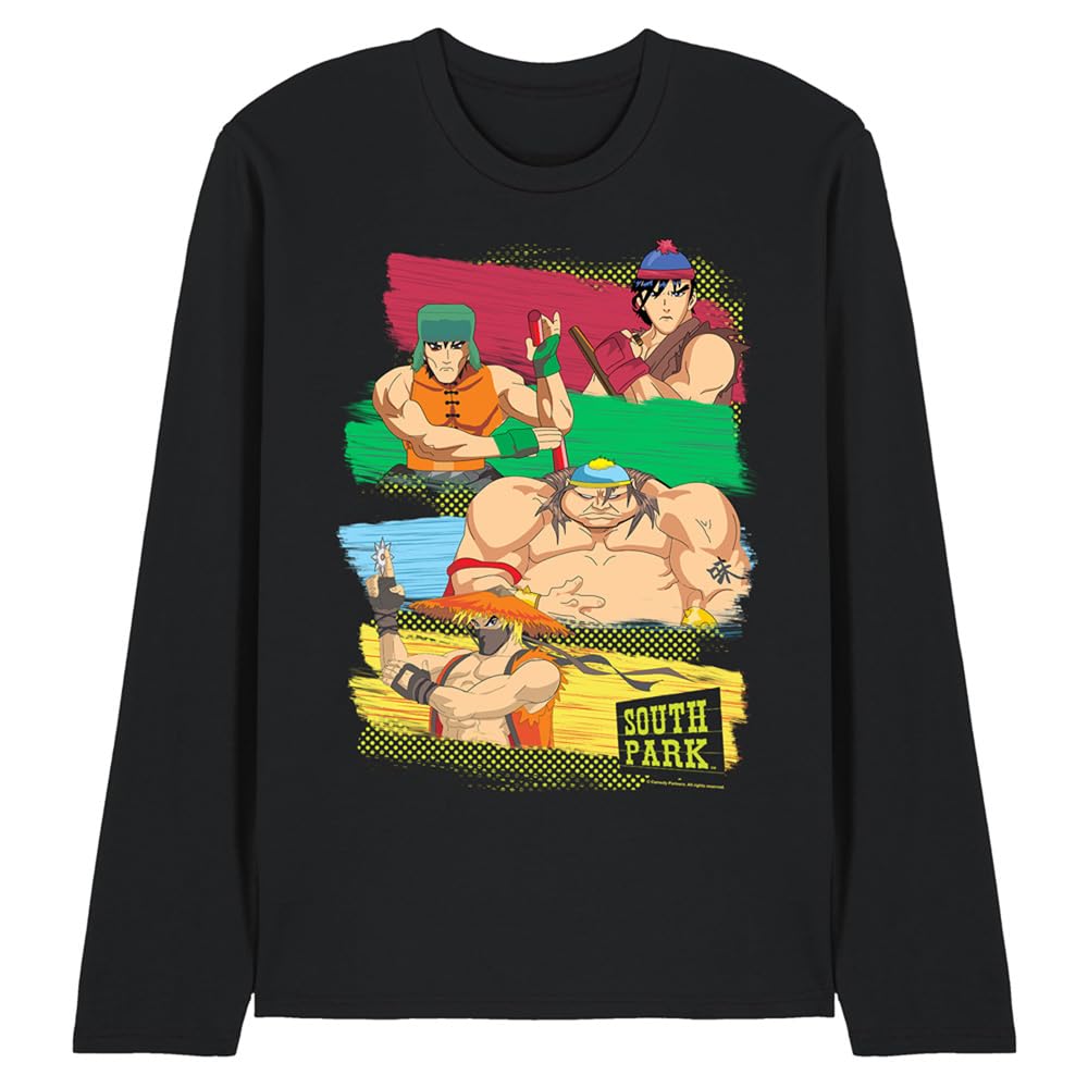 South Park Anime Mens Long Sleeve T Shirt, Black, Medium
