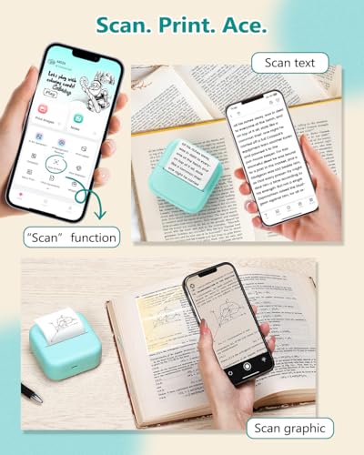 Image of Mini Sticker Printer - Sticker Box Printer AI Smart APP Print Pod Mini Printer Thermal Portable Sticker Maker Machine for Student DIY Scrapbook, Study Notes, Work Plan, Memos, Photo