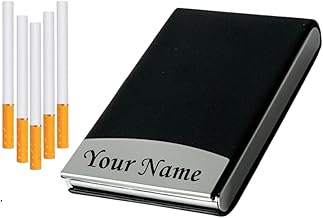 Felstar Metal Customized with Engraved Your Name On Cigarette Case Holder With Magnet Lock - Case Box for King | Regular | Slim 70mm|84mm Size - Store 8 Cigarettes - Crush Proof