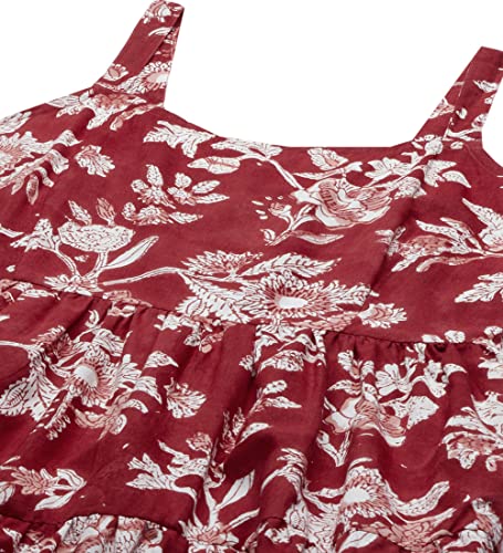 Image of Divena Rayon Cream A-Line Floral Printed Midi Dress