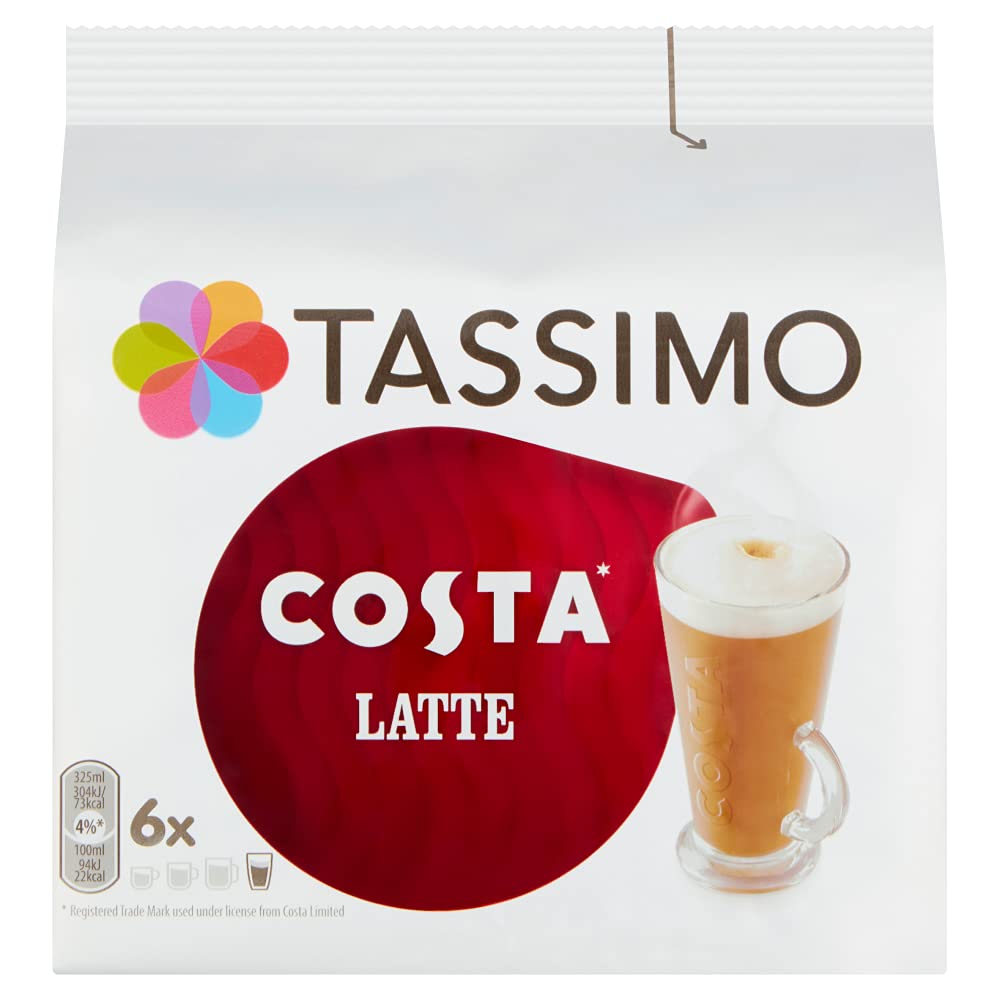 Tassimo Costa Latte, Pack of 6