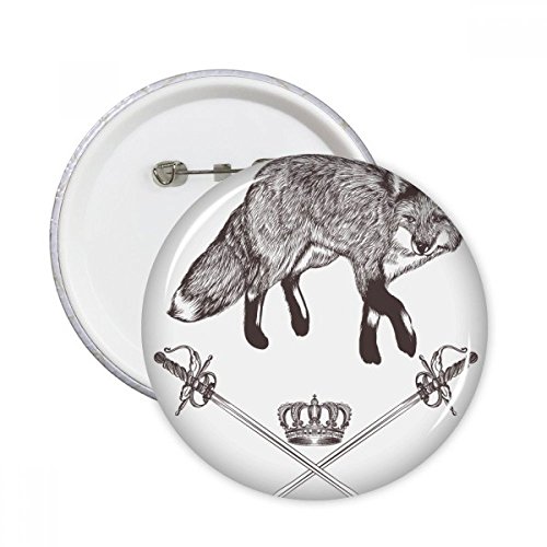 Pins badge renard couronne style baroque pour personnaliser vos vestes et sacs au quotidien