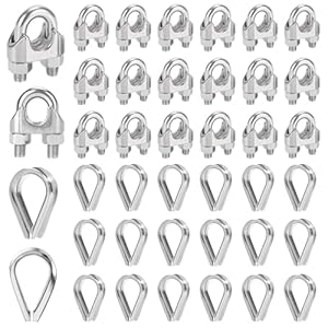 Idota 20 Stück Drahtseilklemme mit Kauschen