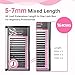Beauty7 Mixed Volume Under Bottom Lower Individual False Eyelash Extension Tray Matte Synthetic Mink Lash (0.15 Thickness, J Curl)