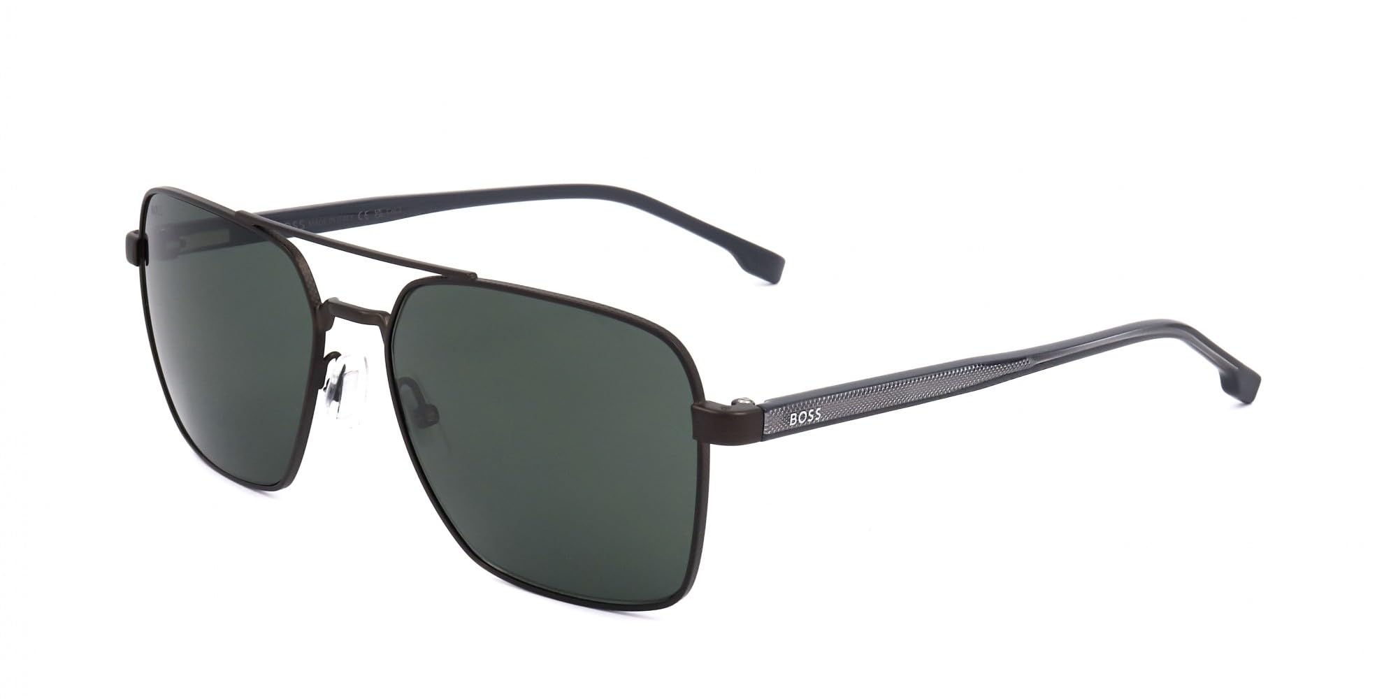 Hugo Boss Men's    Matte Ruthenium Black Rectangular Sunglasses 58Mm in Size 46, BrandAlley