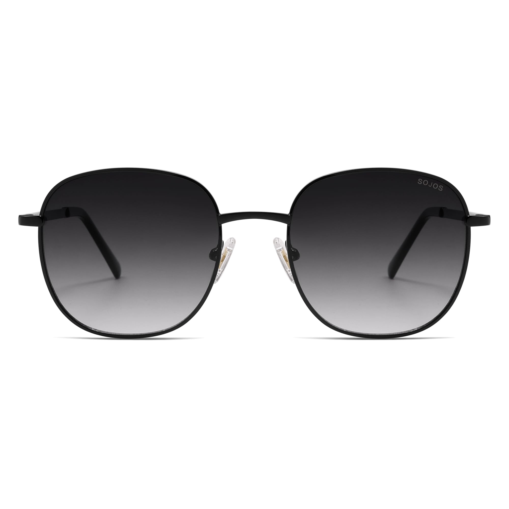 SOJOS Retro Rund Rechteckig Sonnenbrille Damen Herren flat Metallrahmen Sonnerbrillen mit UV400 Schutz Mittle/Größ SJ1137