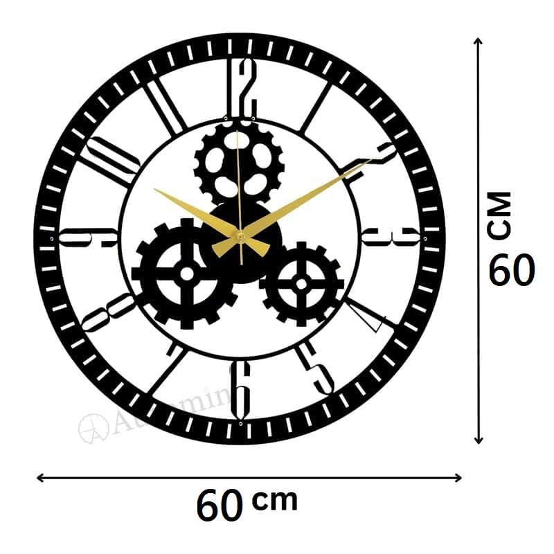 Image of Stylish Metal Analog Wall Clock for Living Room, Bedroom, Office, Kitchen, Home and Hall | Antique Fancy Big Size Modern Wall Watch for Home Decor (DA-169, 60CM)