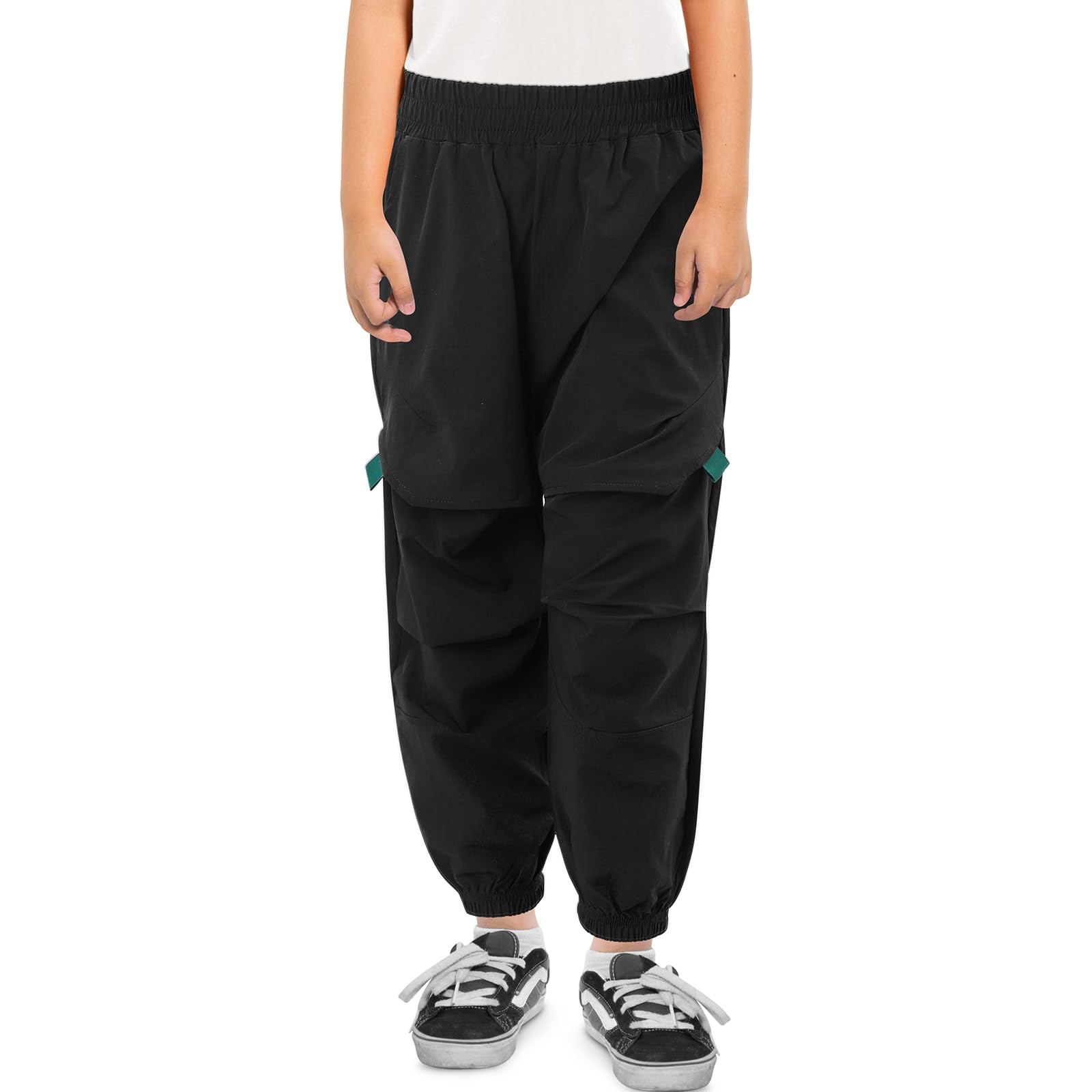 LACOFIA Pantalones Cargo Niño Pantalon Jogger con Cintura Elástica Ligero Secado Rápido para Primavera/Verano 6-14 Años