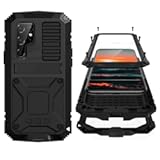Samsung S23 Plus Metal Case with Screen Protector Camera Protector Military Rugged Heavy Duty Shockproof Case with Metal Kickstand Full Body Tough Dustproof Case for Samsung S23 Plus &lpar;Black&rpar;