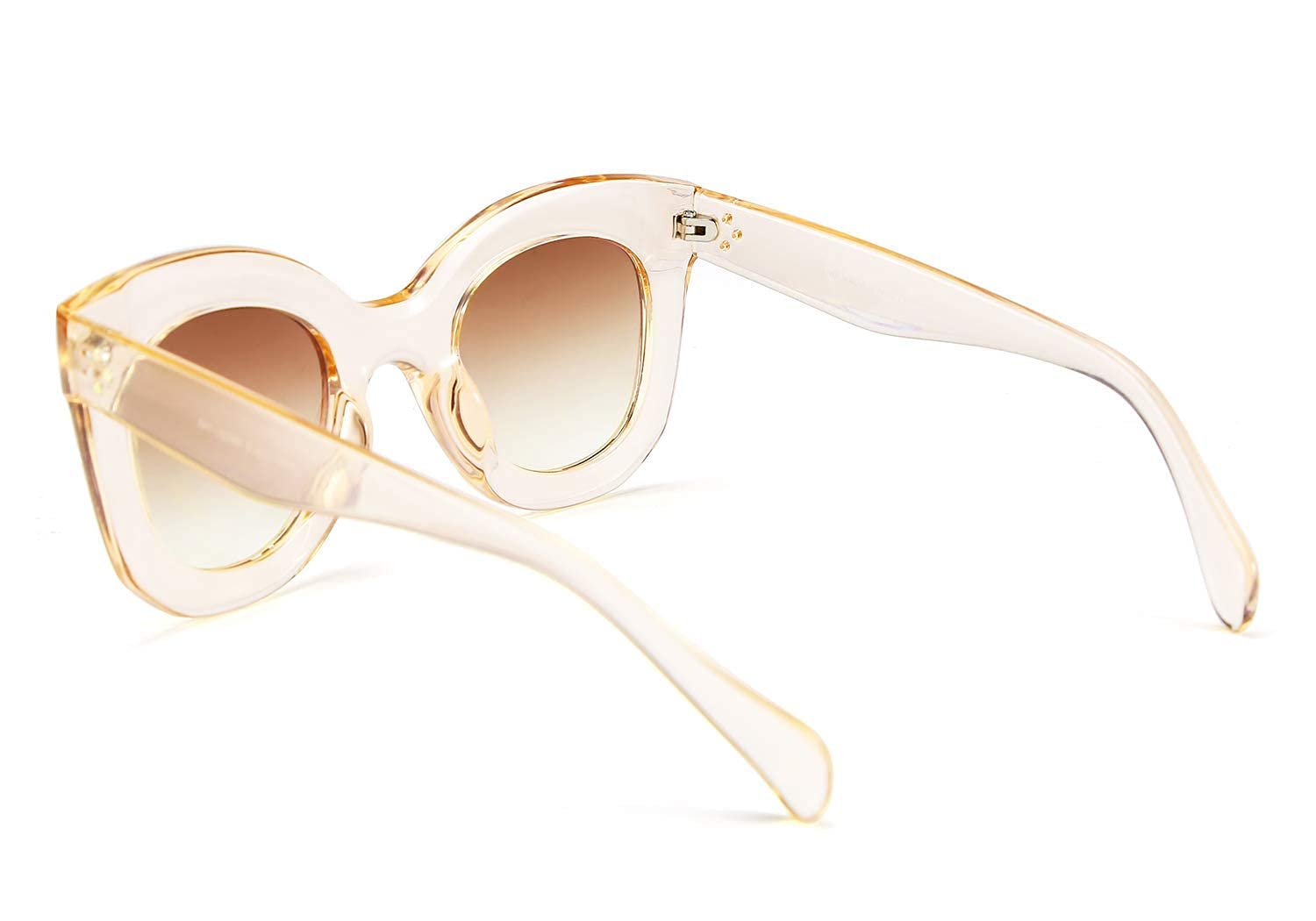 FEISEDY Retro Oversized Square Horn Sunglasses Semi Cat Eye Butterfly Glass Big Thick Bold Frame B2572