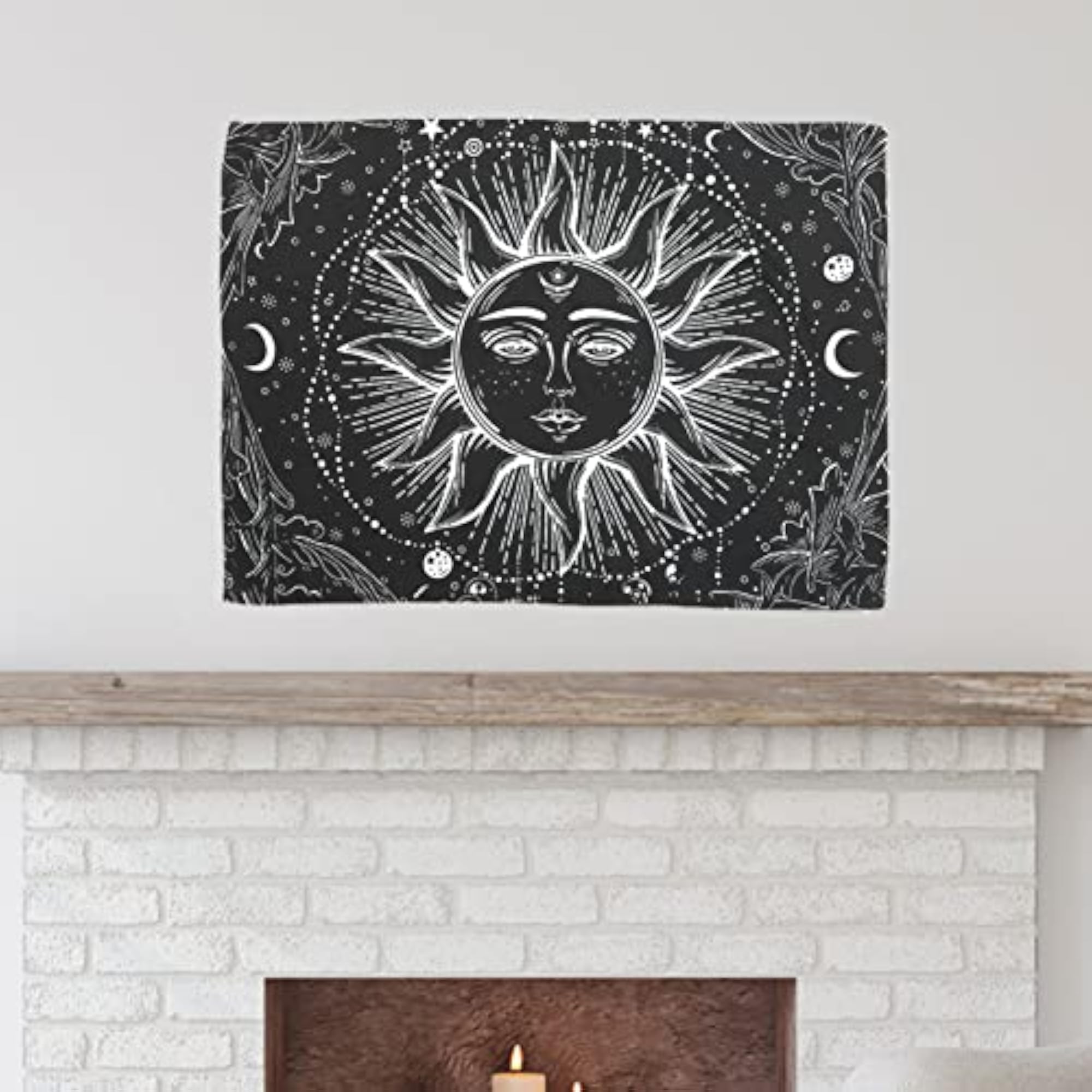 Sun and Moon Wall Tapestry Aesthetic Space Wall Decor