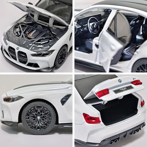 Modelo de auto BMW M3 1:24 color blanco metal miniatura 4