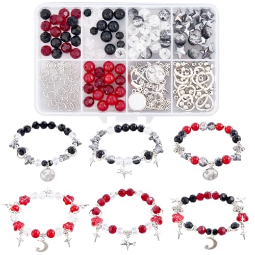 Kit fabrication bijoux Halloween : 6 bracelets gothiques perles et breloques