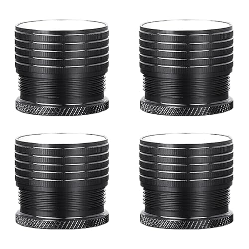 Elevadores de muebles, patas de cama ajustables de aleación de aluminio, 4 piezas, elevadores de mesa, elevadores de sofá resistentes, altura de 2,3 a 7,5 cm, pies de cama autoadhesivos(Black,Large)