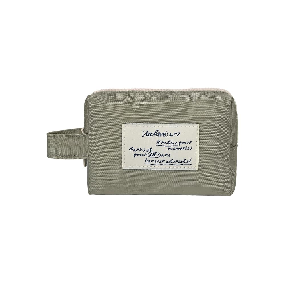 Monolike Archive 247 Handy Pouch, Gray - Small Nylon Pouch, Portable Cosmetic &amp; Toiletry Case, Tech Cable Organizer, Daily Storage Bag