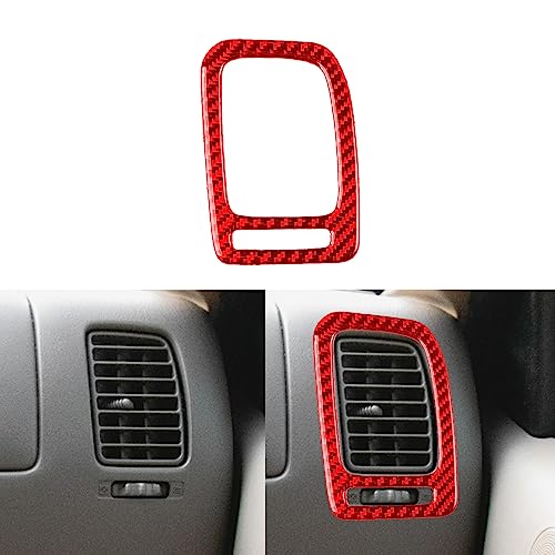 PJFUS Real Carbon Fiber Car Co-Pilot Air AC Vent Conditioner Outlet Frame Soft Sticker Compatible with 2001-2004 Toyota Tacoma Special Edition Only Auto Premiun Interior Accessories red