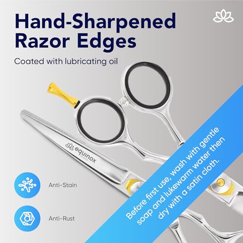 Image of Equinox Razor Edge Series Professional Hair Scissors - 6.5 inch Premium Japanese Stainless Steel Hair Cutting Scissors, Hair Shears, Hair Razors for Hair Cutting, Barber Accessories & Hair Salon Supplies