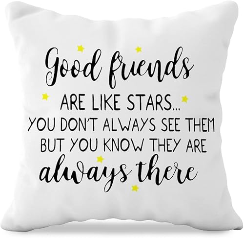 QODUNG Good Friends are Like Stars - Funda de almohada con temática de amistad para el hogar, dormitorio, habitación de niñas, dormitorio, regalos