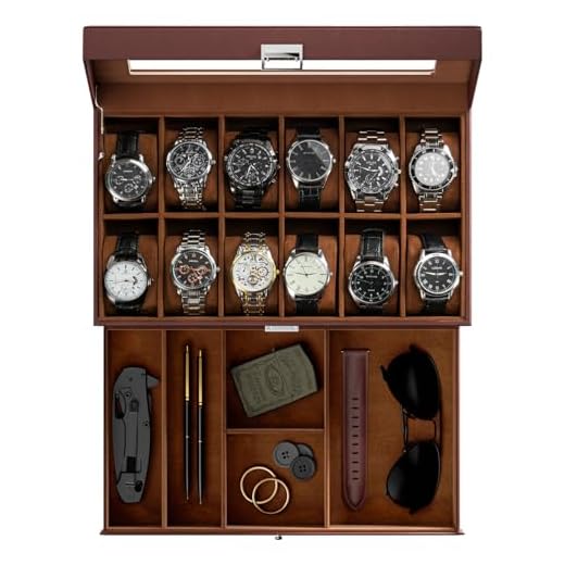 ProCase 12-Slot Two-Layer Watch Display Case