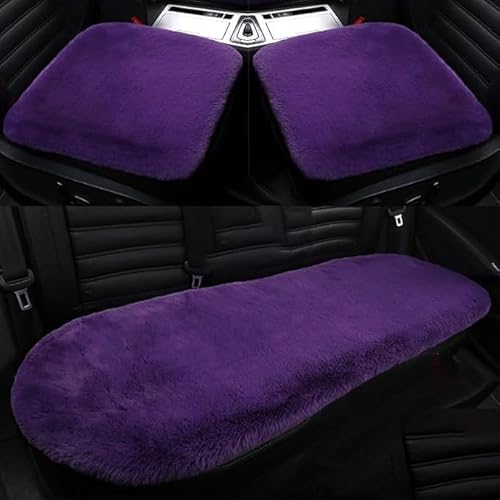 車用 シートカバー 3点セット 車 座布団【うさぎ毛風・防寒対策・滑り止め】 ふわふわ 厚手 吸湿通気 運転席/助手席 対応 冬 カー用品 柔らか 肌ざわり 防寒/冷房対策 脱着簡単 車内用品