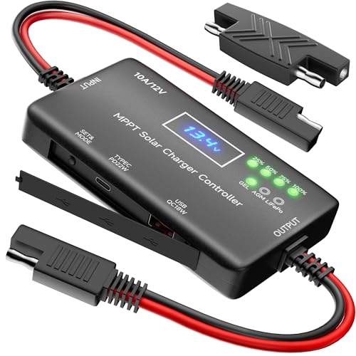 Sunapex MPPT Solar Charge Controller: 12V 10A Charge Controllers for Solar Panels with LCD Display...