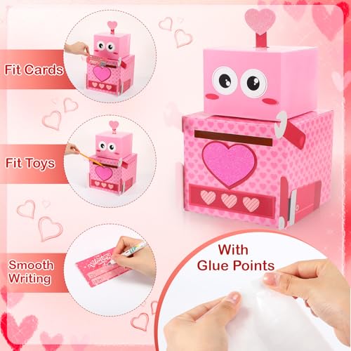 Capoda Valentine's Day Mailbox Craft for Kids Robot DIY Valentines Card Box with 36 Greeting Cards Valentine Mailbox Crafts Exchange Gift for School Classroom Activities Party Favors Supplies by Capoda - Image 3
