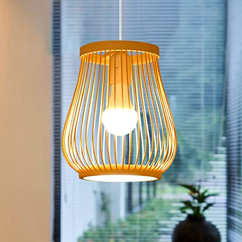 Vase bambou tissage pendentif lumière abat-jour en bambou plafonnier lustre plafonnier lampe de décoration pour restaurant, salon, comptoir de bar, café, etc Cover