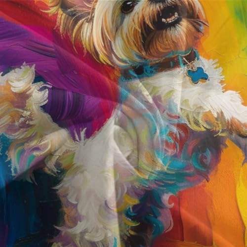 Linge de lit Yorkshire Terrier 3 pièces housse de couette single 140x200 microfibre - 7