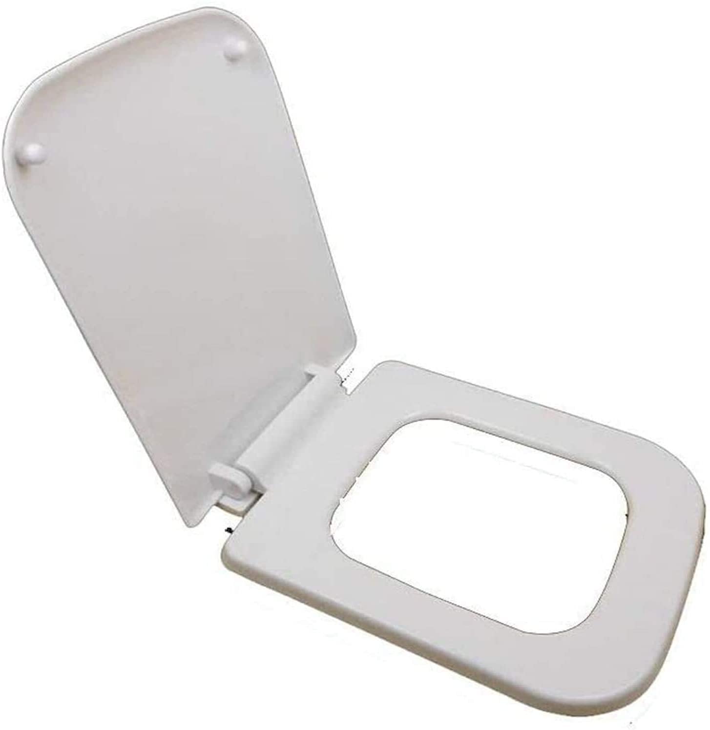 Abattant WC Lunette WC Couvercle de Toilette Durable Blanc Couvercle de Toilette carré Universel muet Facile à Installer idéal pour Les Toilettes Standard llxyzrzbhd708(Color:White)
