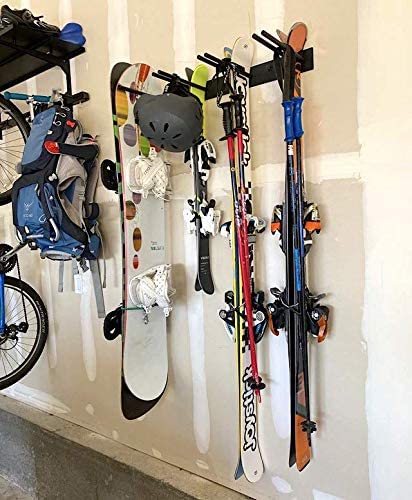 Storeyourboard Ski Wall Storage Rack, Holds 8 Pairs, Steel Home And Garage Skis Mount #TOP6