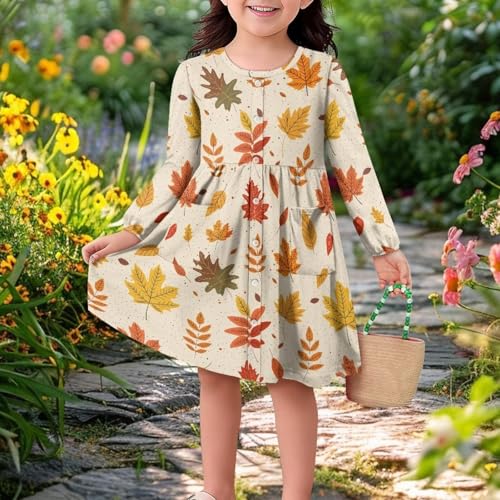 Girls Maxi Dress Long Sleeve Casual A Line Twirly Skater Dresses 5-14 Years4