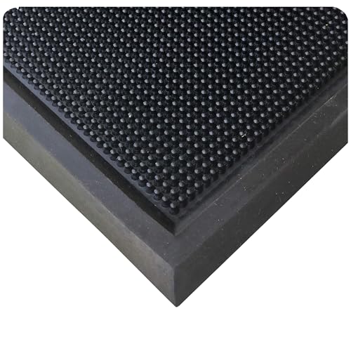Wearwell Footbath Mat - Black. Shoe Sanitizing Mat - 1 Gallon Capacity. 3/4' Edges for Cleaning Solutions. 32' L x 24' W x 1/2' Thickness. For Food Processing Facilities (222.34x24x32BK)